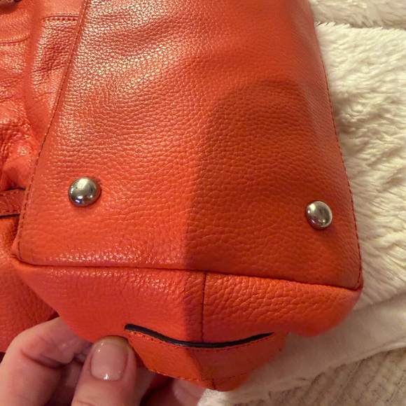 Tiganello Orange Pebbled Leather Tote.  14x10 - Picture 11 of 16